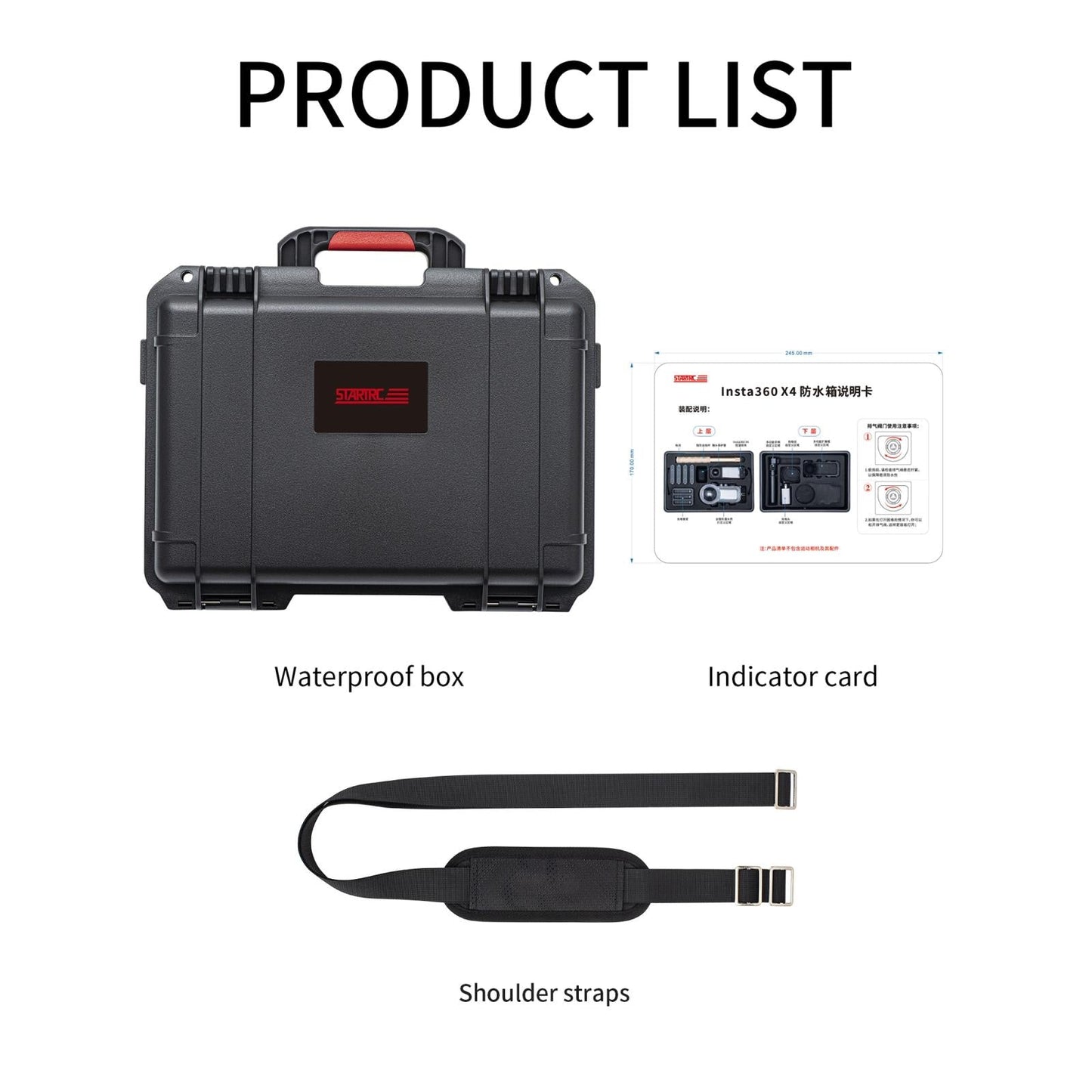 Waterproof Dual-layer Storage Box for Insta360 X4 Startrc - Black