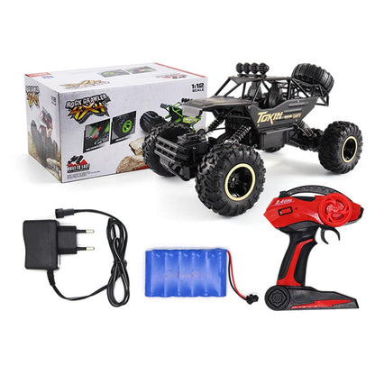 37cm Remote Control Bigfoot Climbing Car - 1 12 Alloy 4wd Cross-country Toy - Black