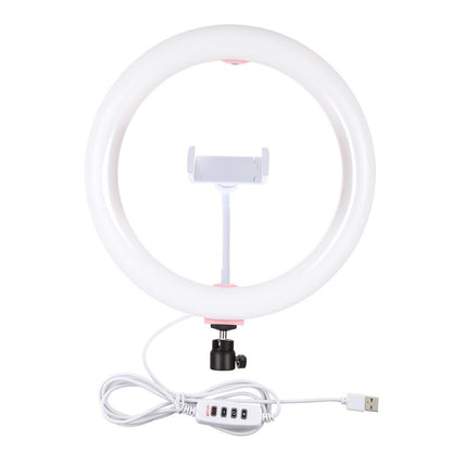 26cm Usb 3 Modes Dimmable Led Ring Light with Phone Clamp - Black