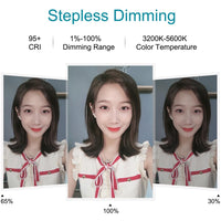 26cm Usb 3 Modes Dimmable Led Ring Light with Phone Clamp - Black