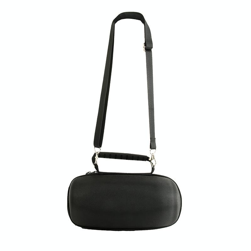 Portable Bluetooth Speaker Storage Box with Strap & Carabiner for Jbl Charge 5 - Black