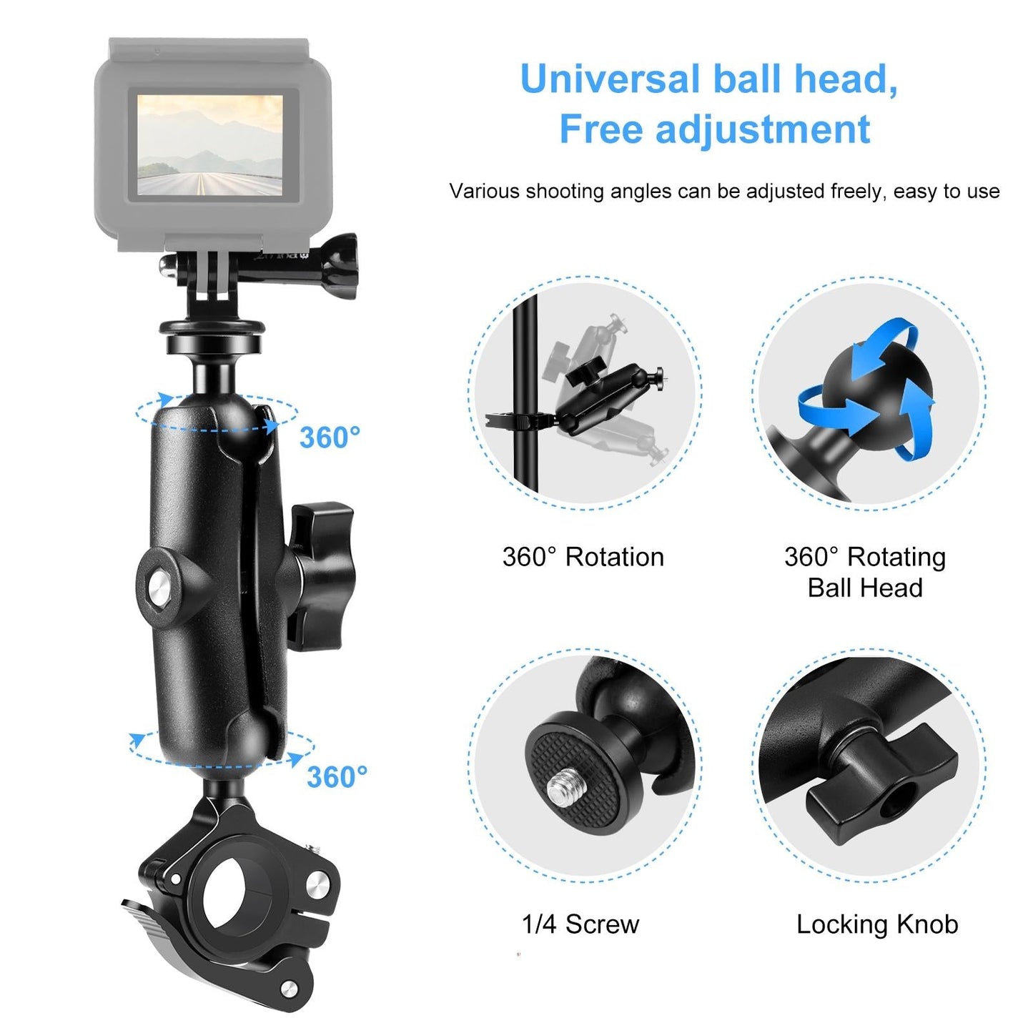 Quick Release Handlebar Mount for Action Cameras