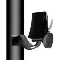 4-blade Heat Powered Fireplace Stove Fan - Aluminum - Black