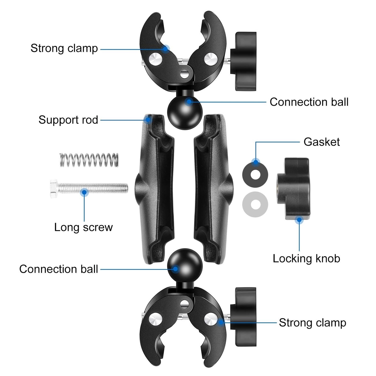 Dualheads Crab Clamp Handlebar Mount for Action Cameras