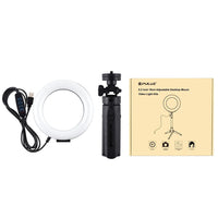 6.2 Led Ring Light with Usb 3 Modes Dimmable Vlogging Photography Video Pocket Tripod Mount Cold Shoe Ball Head Black