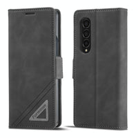 For Samsung Galaxy Z Fold4 5G Leather Dual Side Buckle Phone Cover - Wine Red