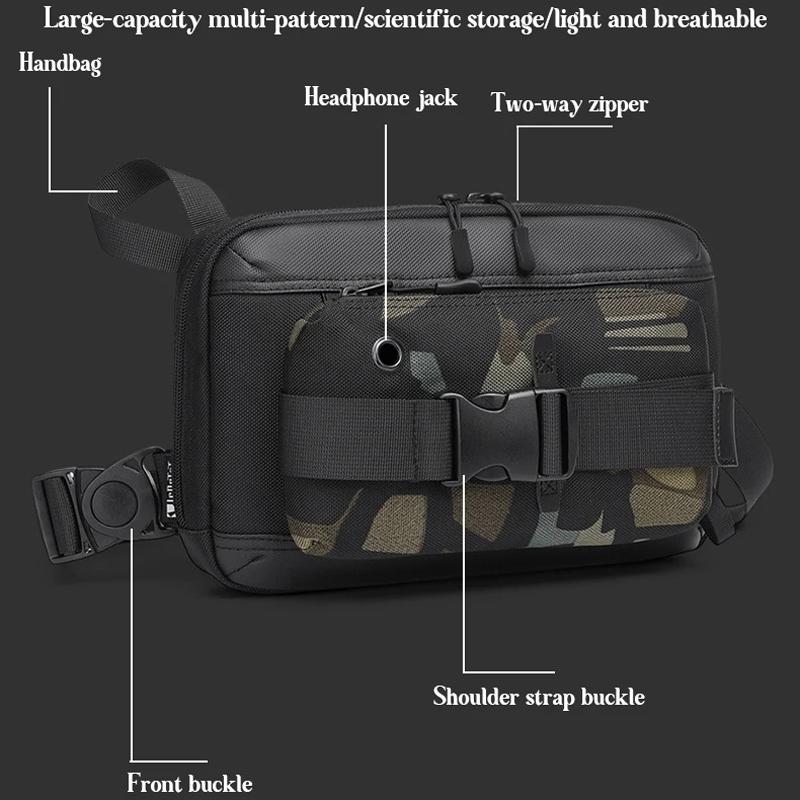 Functional Men Chest Bag Versatile Messenger Bag For Everyday Use - Camouflage