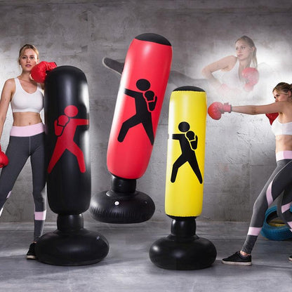 Vertical Inflatable Non-Tumbler Boxing Column - 160Cm Height - Black