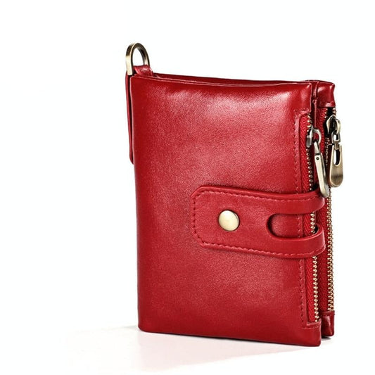 Men Rfid Leather Wallet with Card Slots - Red