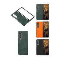 For Samsung Galaxy Z Fold4 5G Two Tone Litchi Pu Case - Slim & Stylish - Green