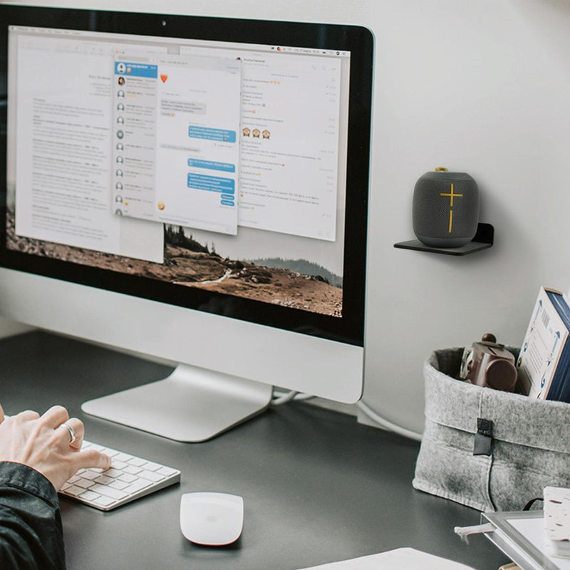 Wall-mounted Bluetooth Speaker Bracket with Phone Charging - Transparent