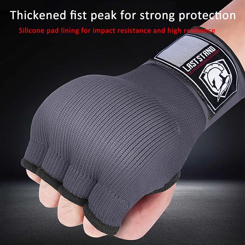 Protective Half Finger Boxing Gloves With Gel Padding And Wrist Support - One Size - Black