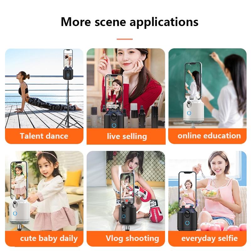 Smart Desktop Ptz with 360 Degree Rotation and Automatic Tracking - Black + White