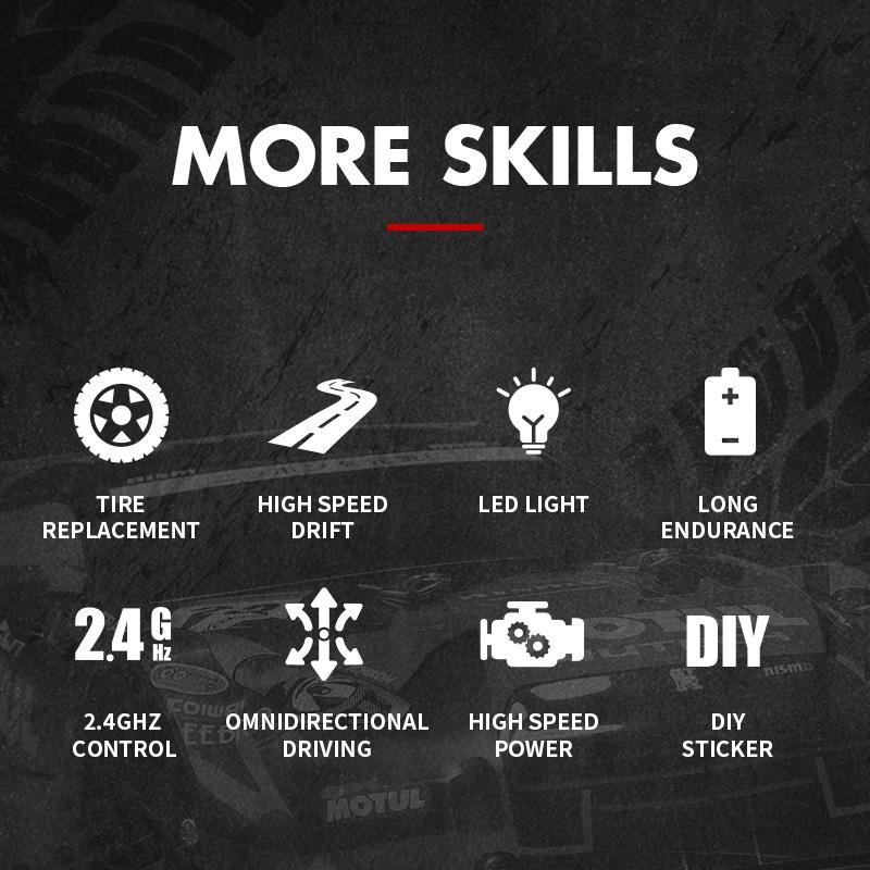 1 16 4wd Drift Rc Toy Car - 2.4g - Compact Design - Black