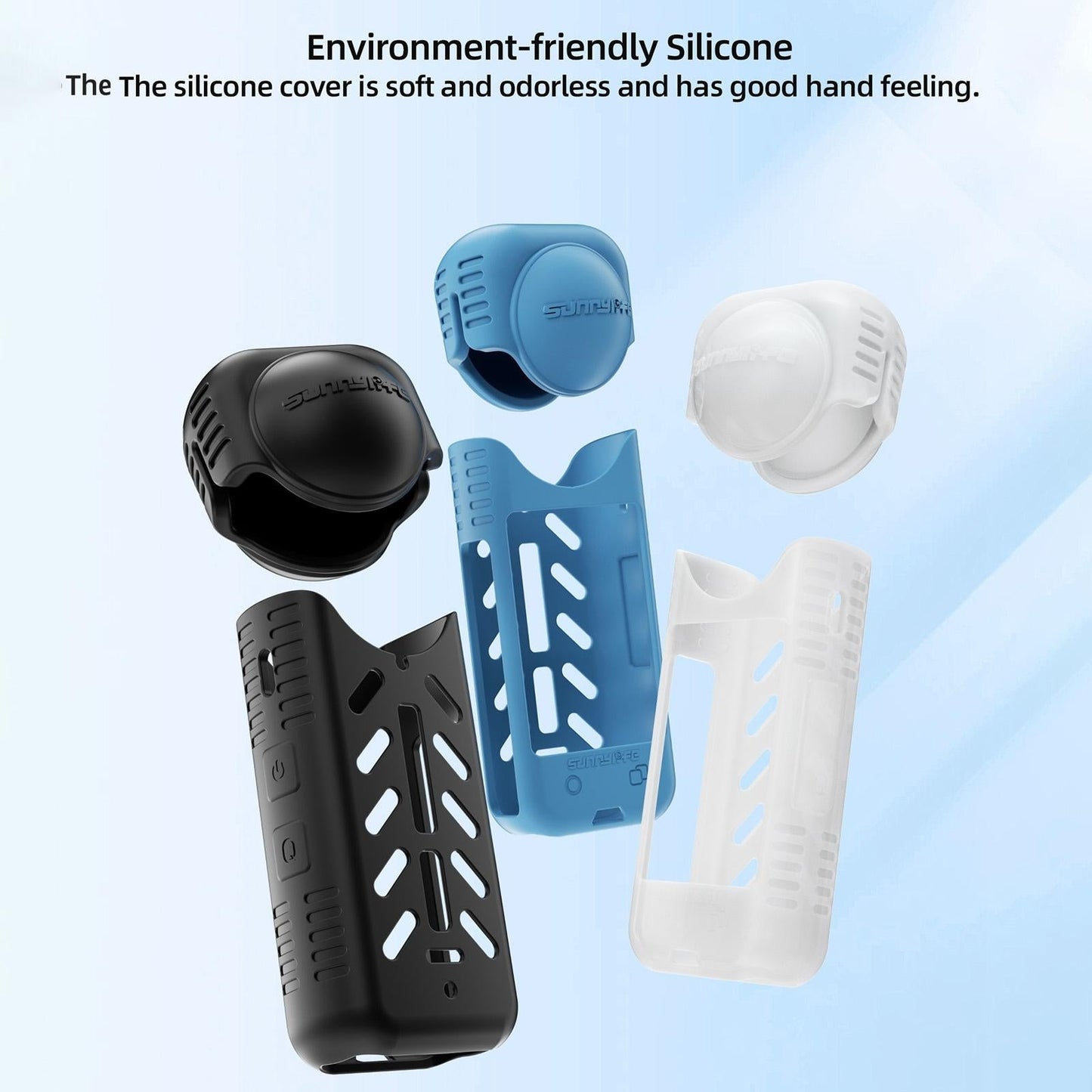 Silicone Shockproof Case and Lens Cover for Insta360 X4 by Sunnylife - Transparent - Lens Body Cover Kit