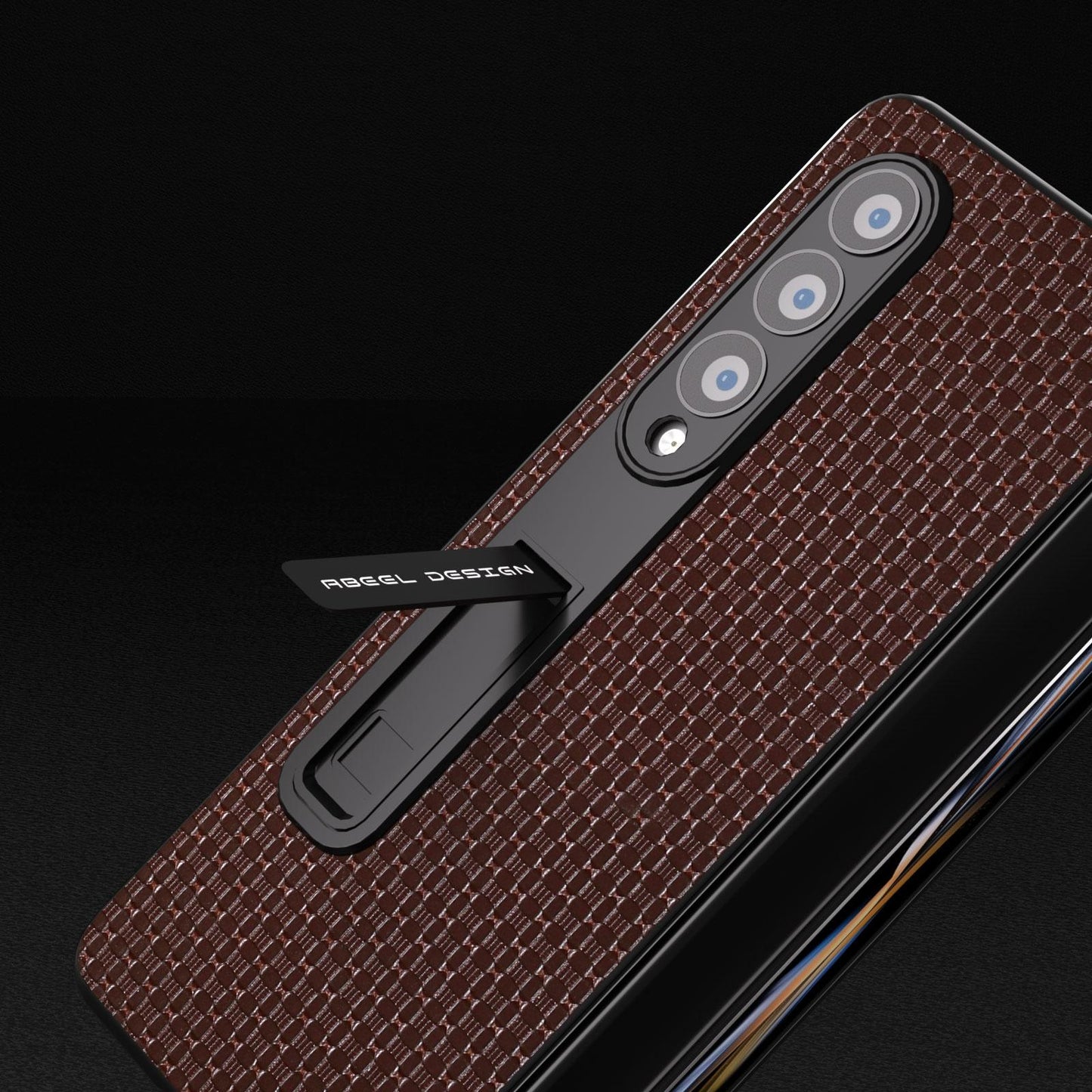 Premium Leather Phone Case With Holder For Samsung Galaxy Z Fold 4 / 5G - Luxury Design