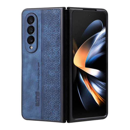 For Samsung Galaxy z Fold4 5G Embossed 3d Skin Texture Phone Case - Sleek Design - Sapphire Blue