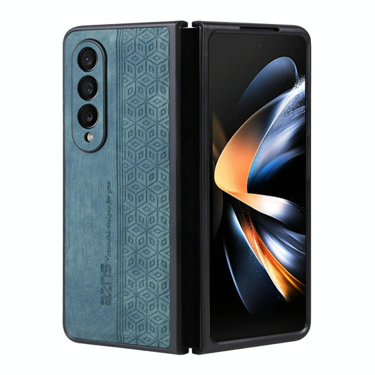 For Samsung Galaxy z Fold4 5G Embossed 3d Skin Texture Phone Case - Sleek Design - Sapphire Blue