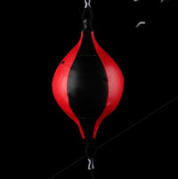 Adult Hanging Speed Ball For Boxing Fitness - Free Punching Bag - Pear Shape Red & Black