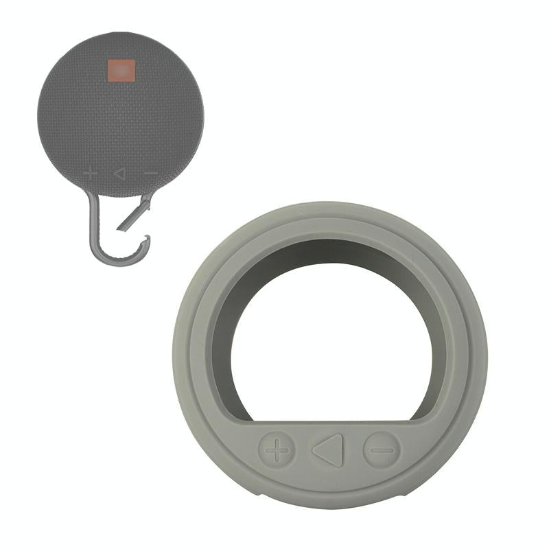 Soft Silicone Protective Cover for Jbl Clip 3 Bluetooth Speaker - Silver Gray