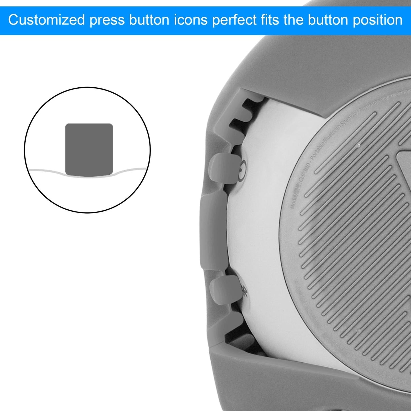 Protective Cover for Jbl Clip 3 Bluetooth Speaker - Anti-fall Silicone Storage - Dark Gray Blue