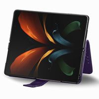 For Samsung Galaxy Z Fold4 5G Embossed Butterfly Love Leather Case - Flower Design - Rose Gold