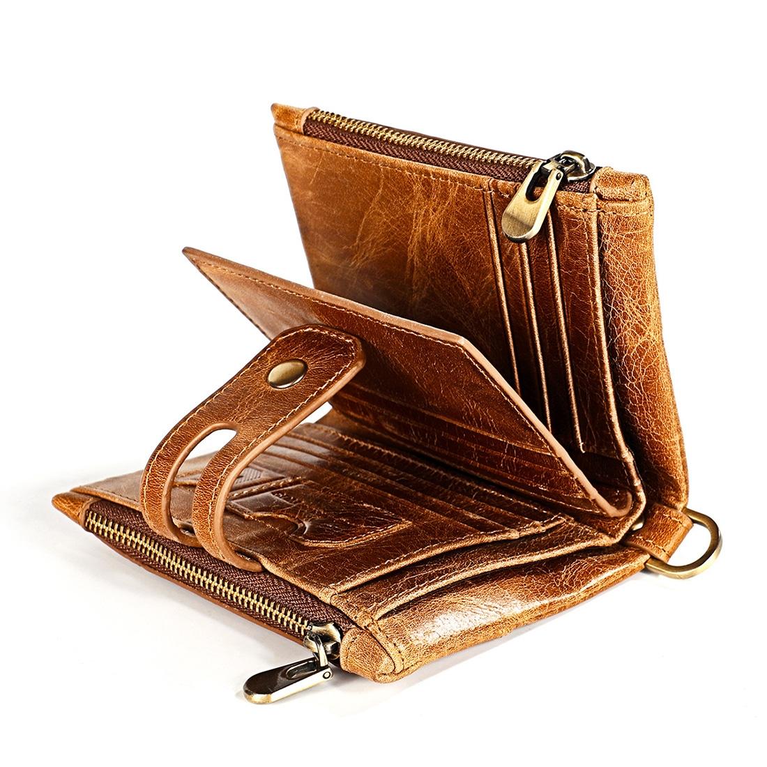 Men Rfid Leather Wallet with Card Slots - Coffee