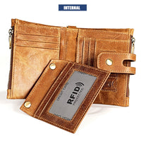 Men Rfid Leather Wallet with Card Slots - Coffee