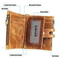 Men Rfid Leather Wallet with Card Slots - Coffee