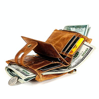Men Rfid Leather Wallet with Card Slots - Coffee