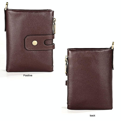 Men Rfid Leather Wallet with Card Slots - Coffee