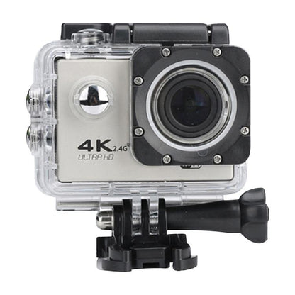 Waterproof 4k Action Camera for Cycling and Diving - Silver Grey