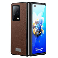 For Samsung Galaxy Z Fold4 5G Handmade Leather Shockproof Tpu Case - Black