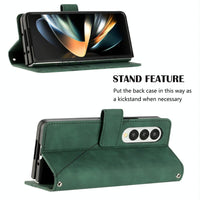 For Samsung Galaxy z Fold4 5G Embossed Leather Flip Crossbody Phone Case - 3d Design - Black