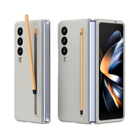 For Samsung Galaxy Z Fold4 5G Enhanced Shockproof Phone Case - Pen Design - Dark Grey