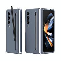 For Samsung Galaxy Z Fold4 5G Enhanced Shockproof Phone Case - Pen Design - Dark Grey