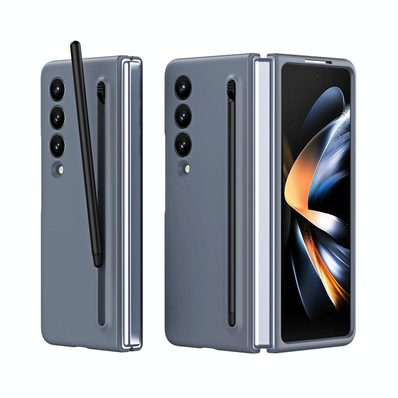 For Samsung Galaxy Z Fold4 5G Enhanced Shockproof Phone Case - Pen Design - Dark Grey