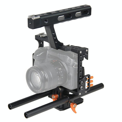 Video Camera Cage Stabilizer For Panasonic Lumix Dmc-Gh4 / Sony A7 Series - Orange