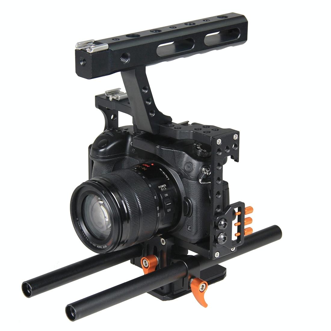 Video Camera Cage Stabilizer For Panasonic Lumix Dmc-Gh4 / Sony A7 Series - Orange