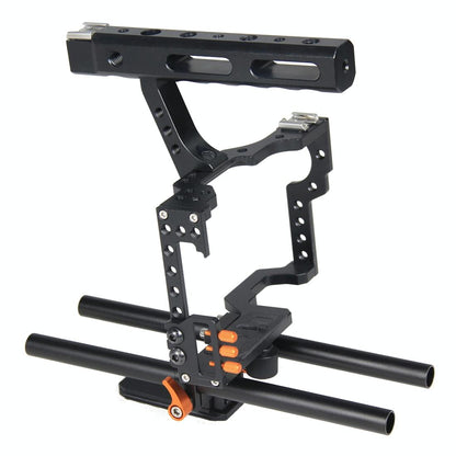 Video Camera Cage Stabilizer For Panasonic Lumix Dmc-Gh4 / Sony A7 Series - Orange