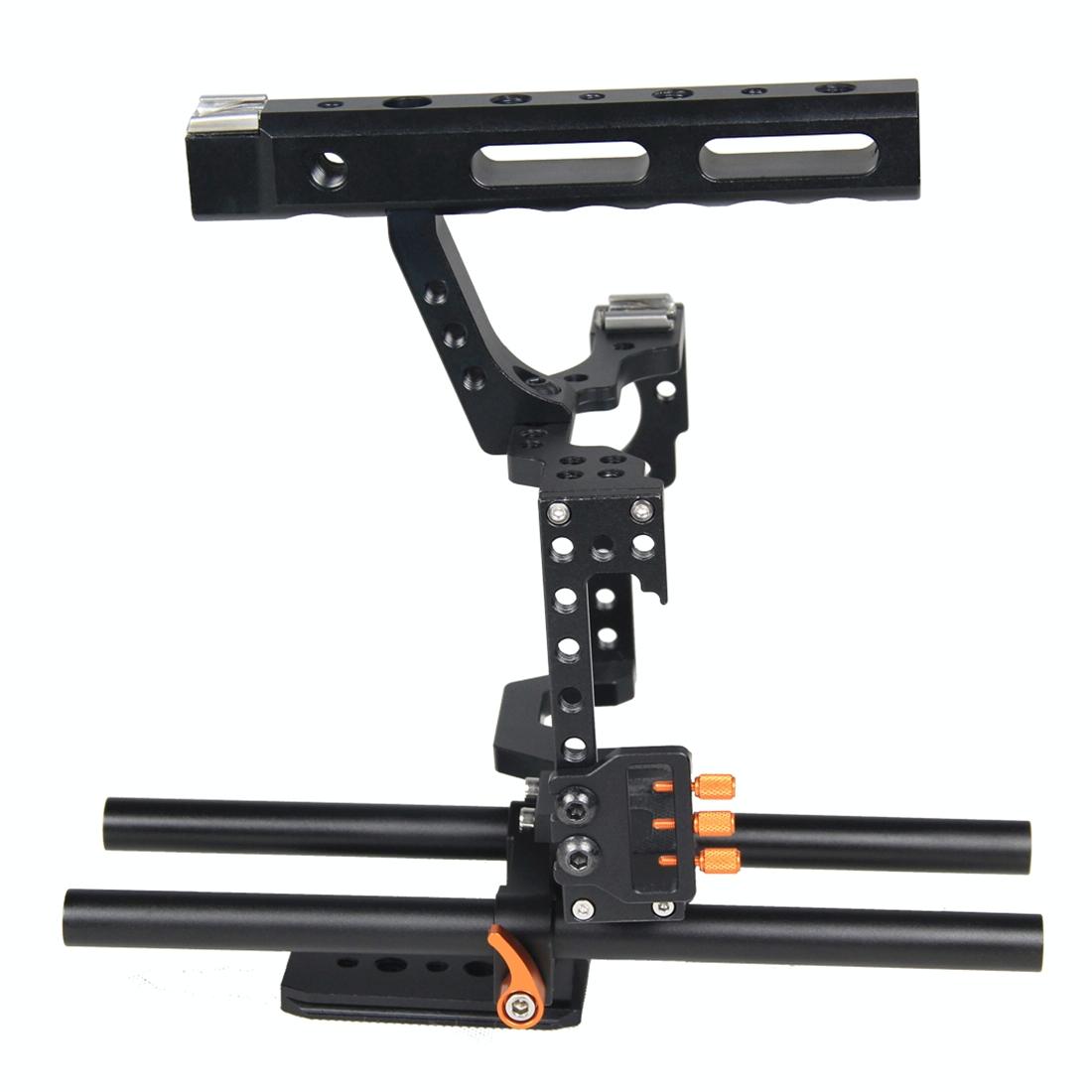 Video Camera Cage Stabilizer For Panasonic Lumix Dmc-Gh4 / Sony A7 Series - Orange