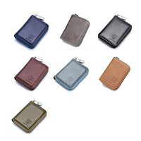 Men'S Leather Card Holder Casual Driver License Wallet - Green