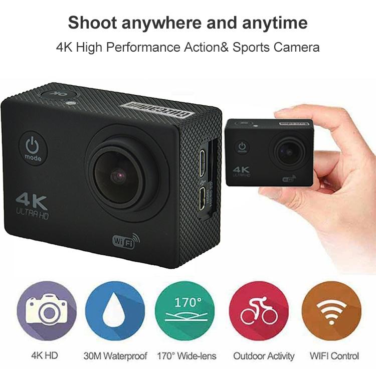 Waterproof 4k Action Camera for Cycling and Diving - Yellow