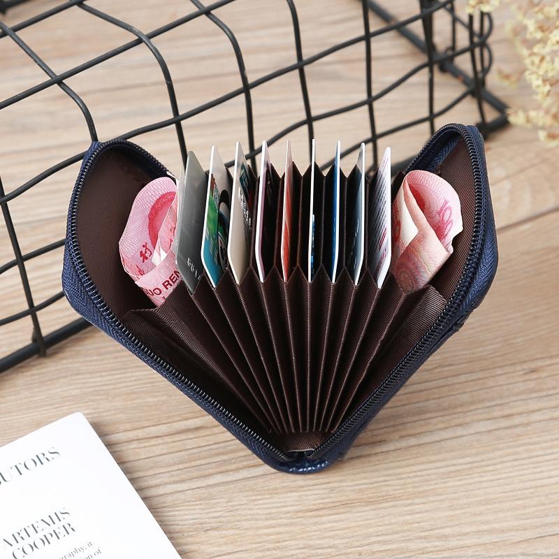 Woven Mini Coin Purse For Ladies Student Id & Card Holder - Khaki