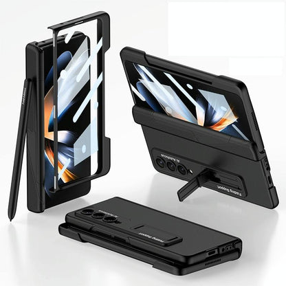 For Samsung Galaxy Z Fold4 5G Foldable Phone Case With Magnetic Closure And Pen Slot - Compact And Convenient - Grey