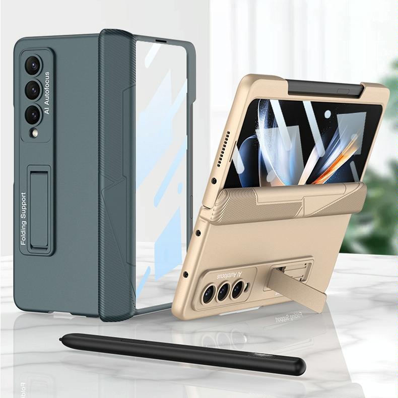 For Samsung Galaxy Z Fold4 5G Foldable Phone Case With Magnetic Closure And Pen Slot - Compact And Convenient - Grey