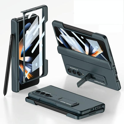 For Samsung Galaxy Z Fold4 5G Foldable Phone Case With Magnetic Closure And Pen Slot - Compact And Convenient - Grey