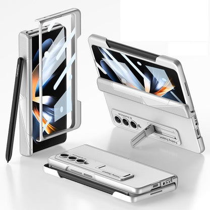 For Samsung Galaxy Z Fold4 5G Foldable Phone Case With Magnetic Closure And Pen Slot - Compact And Convenient - Grey