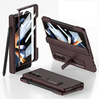 For Samsung Galaxy Z Fold4 5G Foldable Phone Case With Magnetic Closure And Pen Slot - Compact And Convenient - Grey