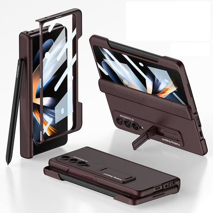 For Samsung Galaxy Z Fold4 5G Foldable Phone Case With Magnetic Closure And Pen Slot - Compact And Convenient - Grey